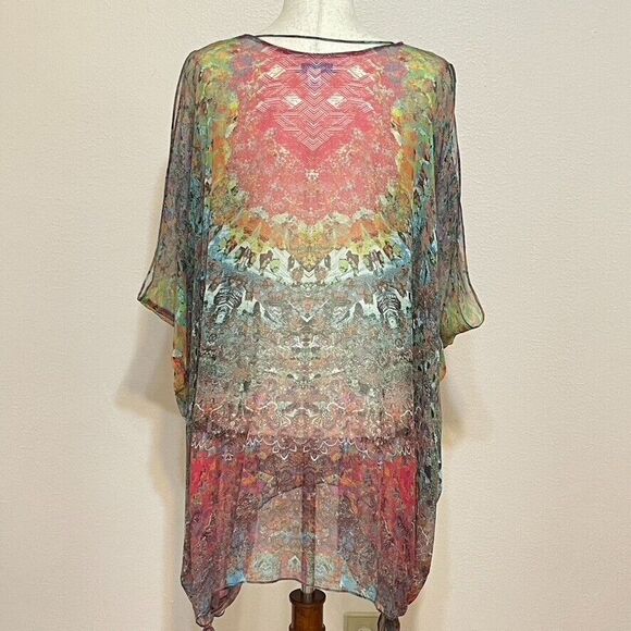 Charlie Jade Silk Cover Tunic Multicolor Size M/L - Picture 9 of 16
